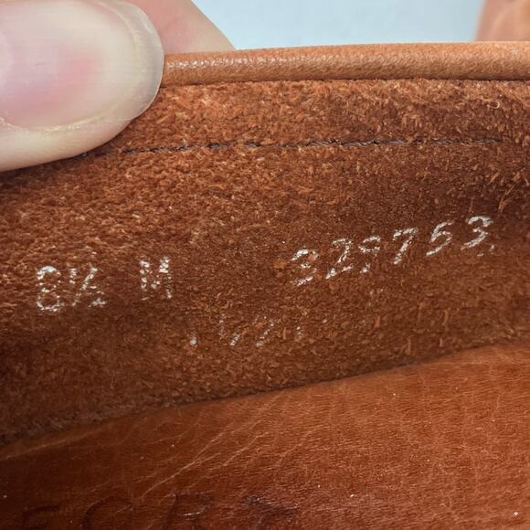 Dexter Comfort Brown Leather Tassel Fringe Block Heel Slip On Loafer Shoes - Picture 10 of 11